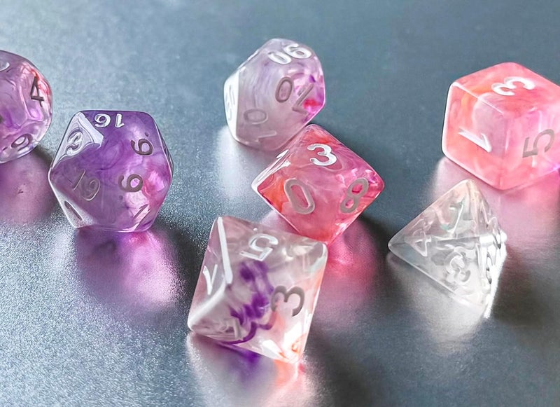vvpesca Pink DND Dice Set of 7 – Polyhedral Dice Set for TTRPGs,Dungeons and Dragons,Role Playing Games and Other Table Games– D20 System Dice (Pink Glow) - Image 3